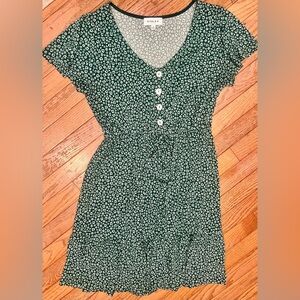 Gilli Dark Green Floral Mini Dress M